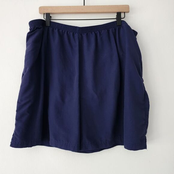 L L Bean blue nylon lined elastic waist shorts hiking swimming womens size 1X - Picture 1 of 7